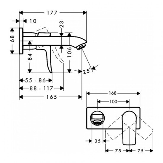 Смеситель hansgrohe Metris для раковины 31085000, хром