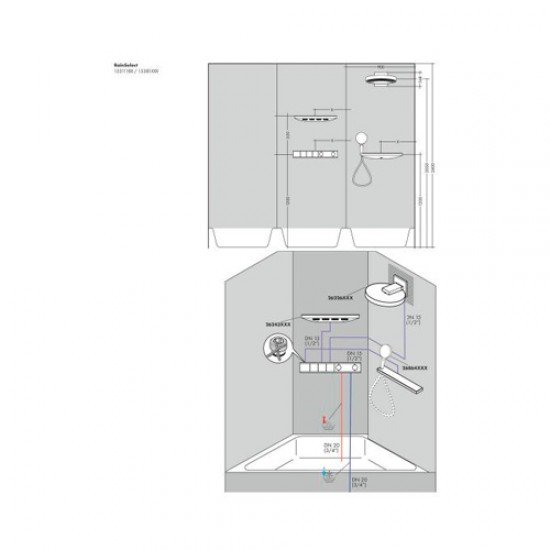 Термостат hansgrohe RainSelect для скрытой установки 3 функции 15381700, матовый белый Термостат hansgrohe RainSelect для скрытой установки 3 функции 15381700, матовый белый