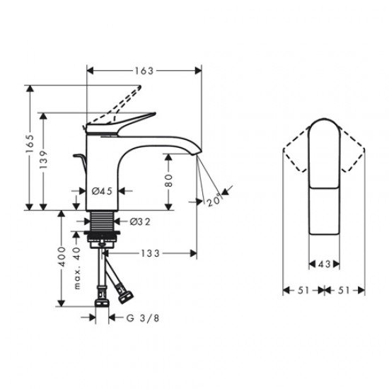 Смеситель Hansgrohe Vivenis 75010000, хром Смеситель Hansgrohe Vivenis 75010000, хром