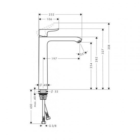 Смеситель hansgrohe Metris для раковины 31184000, хром