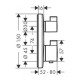 Термостат с запорным/переключающим вентилем Hansgrohe Ecostat S, СМ 15758990, полированное золото
