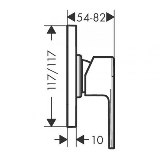 Смеситель для душа однорычажный Hansgrohe Vernis Shape 71658000, хром