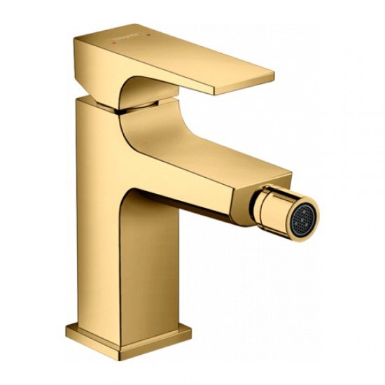 Смеситель hansgrohe Metropol для биде, однорычажный, со сливным клапаном Push-Open, 32520990, полированное золото Смеситель hansgrohe Metropol для биде, однорычажный, со сливным клапаном Push-Open, 32520990, полированное золото