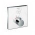 Термостат hansgrohe ShowerSelect Glass для одного потребителя, стеклянный, СМ 15737400, белый/хром