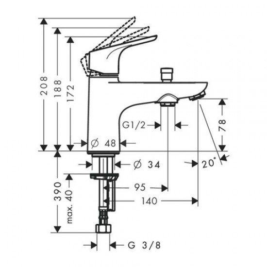Смеситель для ванны и душа Hansgrohe Monotrou 31938000, хром Смеситель для ванны и душа Hansgrohe Monotrou 31938000, хром