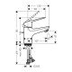 Смеситель для раковины hansgrohe Novus Loop однорычажный со сливным гарнитуром 71080000, хром