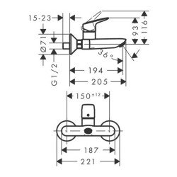Cмеситель для раковины Hansgrohe Logis 71225000, хром Cмеситель для раковины Hansgrohe Logis 71225000, хром