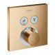 Термостат Hansgrohe ShowerSelect, скрытого монтажа, для 2 потребителей; , 15763140, шлифованная бронза Термостат Hansgrohe ShowerSelect, скрытого монтажа, для 2 потребителей; , 15763140, шлифованная бронза