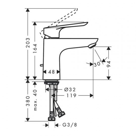 Смеситель hansgrohe Logis E для раковины 71165000, хром