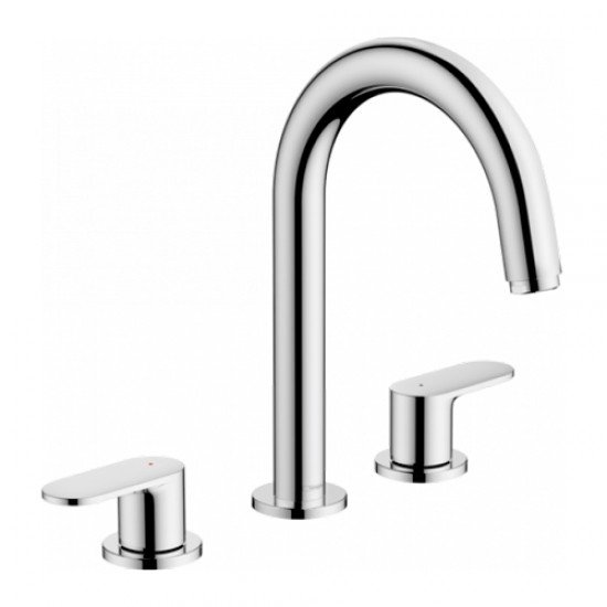 Смеситель для раковины на 3 отверстия, со сливным гарнитуром Hansgrohe Vernis Blend 71553000, хром