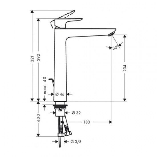Смеситель hansgrohe Talis E для раковины 71716140, шлифованная бронза