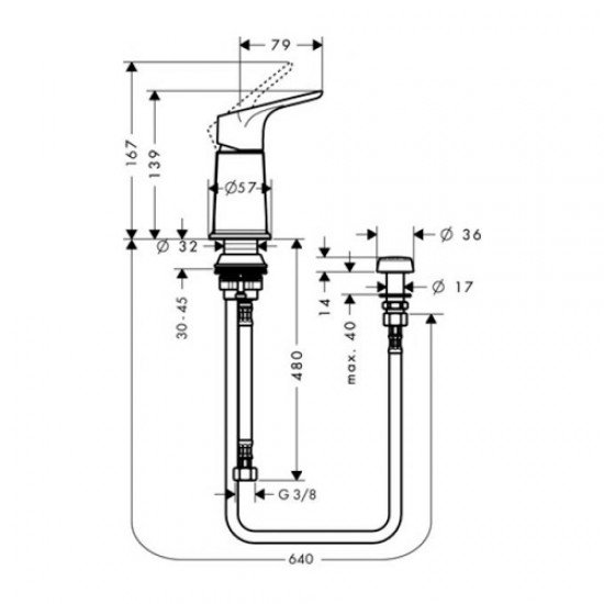 Набор для биде с вертикальной струей Hansgrohe 31629000, хром