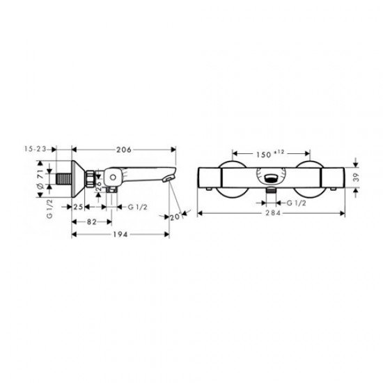 Термостат hansgrohe Ecostat universal для ванны 13123000, хром
