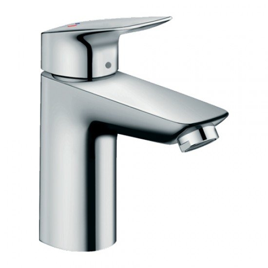 Смеситель для раковины Hansgrohe Logis 100, однорычажный, CoolStart, без сливного набора 71103000, хром