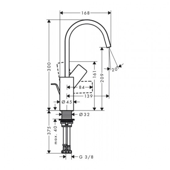 Смеситель hansgrohe Vivenis для раковины75030670, матовый черный