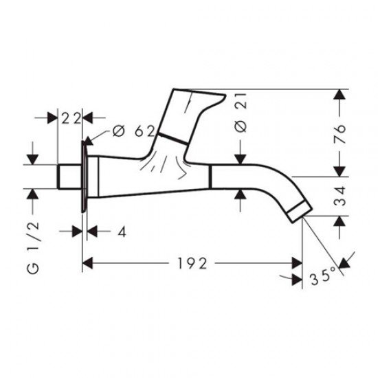 Смеситель для холодной воды Hansgrohe Focus 31131000, хром Смеситель для холодной воды Hansgrohe Focus 31131000, хром