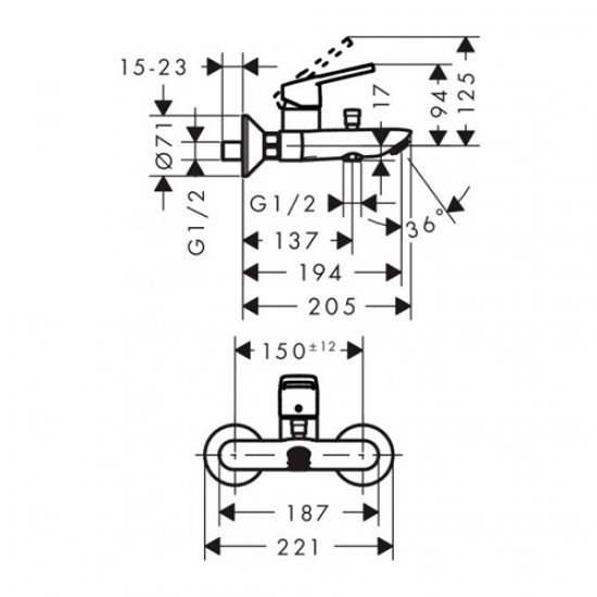 Смеситель hansgrohe Logis loop для ванны 71244000, хром Смеситель hansgrohe Logis loop для ванны 71244000, хром