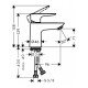 Смеситель для раковины 80, однорычажный, CoolStart, без сливного набора Hansgrohe 71704000, хром Смеситель для раковины 80, однорычажный, CoolStart, без сливного набора Hansgrohe 71704000, хром