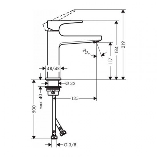 Смеситель hansgrohe Metropol для раковины 32507140, шлифованная бронза