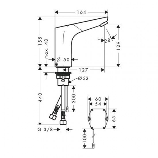 Смеситель hansgrohe Focus Electronic для раковины 31173000, хром