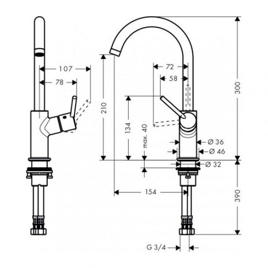 Смеситель для раковины hansgrohe Talis 32082000, хром Смеситель для раковины hansgrohe Talis 32082000, хром