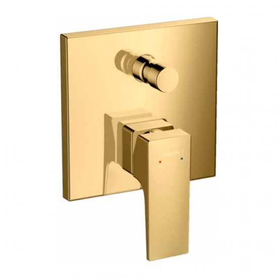 Смеситель hansgrohe Metropol для ванны настенный скрытый с рычаговой рукояткой, 32545990, шлиф.золото