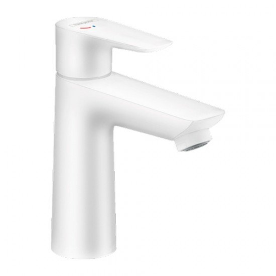 Смеситель для раковины Hansgrohe Talis E 110, однорычажный, CoolStart, без сливного набора 71714700, матовый белый