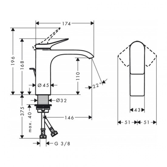 Смеситель для раковины Hansgrohe Vivenis 75020000, хром