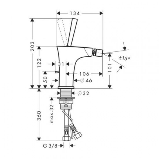 Смеситель hansgrohe PuraVida для биде 15270000, хром