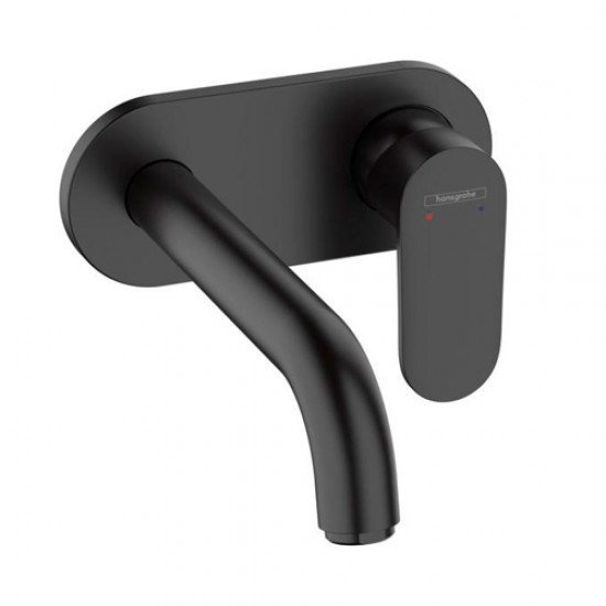 Смеситель для раковины настенный, излив 20,4 Hansgrohe Vernis Blend 71576670, матовый черный