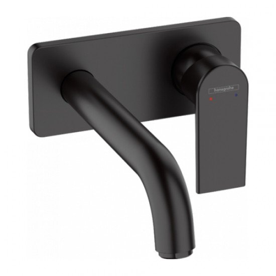 Смеситель для раковины настенный, излив 20,4 Hansgrohe Vernis Shape 71578670, матовый черный
