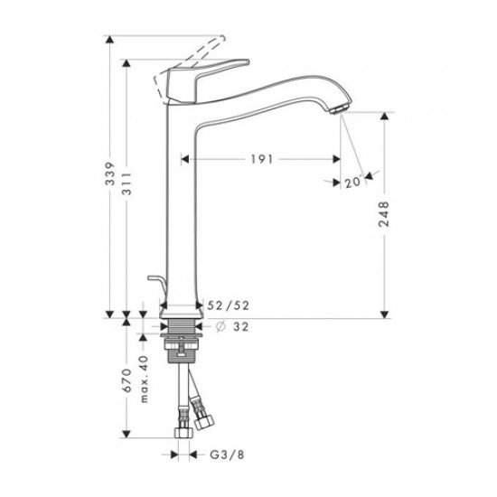 Смеситель hansgrohe Metris Classic для раковины 31078000, хром Смеситель hansgrohe Metris Classic для раковины 31078000, хром