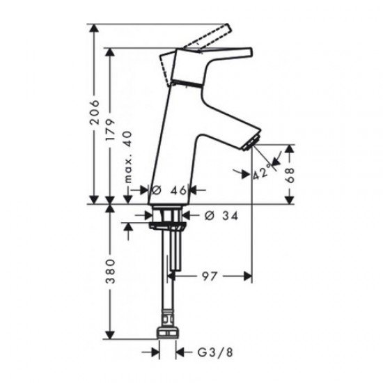 Смеситель для раковины Hansgrohe Talis S 80, для холодной воды 72017000, хром