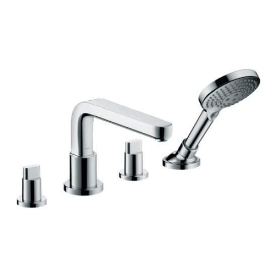 Смеситель на край ванны Hansgrohe Metris S, на 4 отверстия, излив 22 см. 31447000, хром