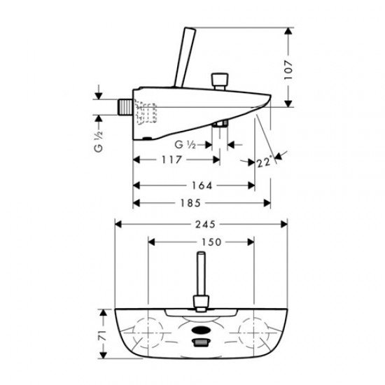 Смеситель hansgrohe PuraVida для ванны 15472000, хром