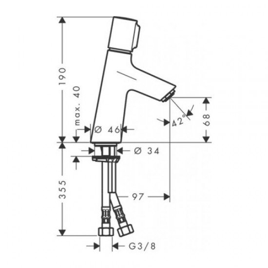 Смеситель для раковины Hansgrohe Talis Select S 80, однорычажный, без сливного набора 72041000, хром