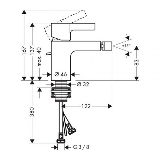 Смеситель hansgrohe Metris S для биде 31261000, хром Смеситель hansgrohe Metris S для биде 31261000, хром