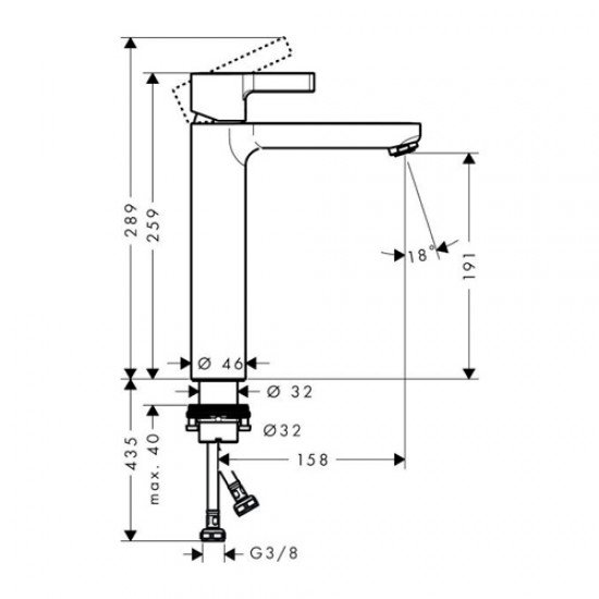 Смеситель hansgrohe Metris S для раковины 31026000, хром