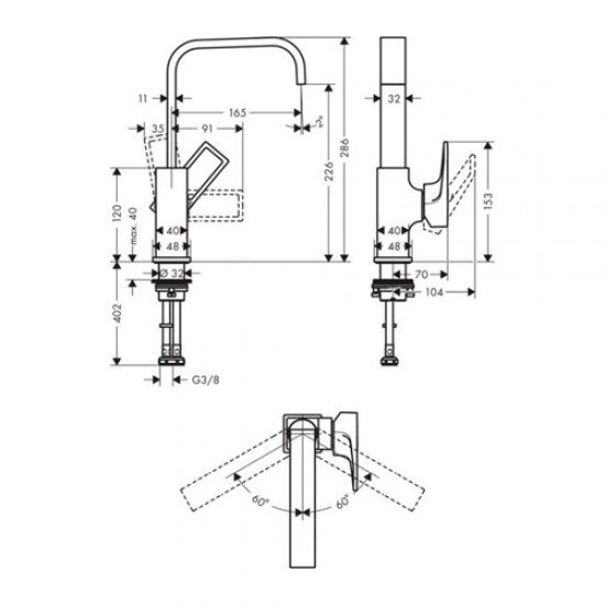 Смеситель hansgrohe Metropol для раковины 74511000, хром