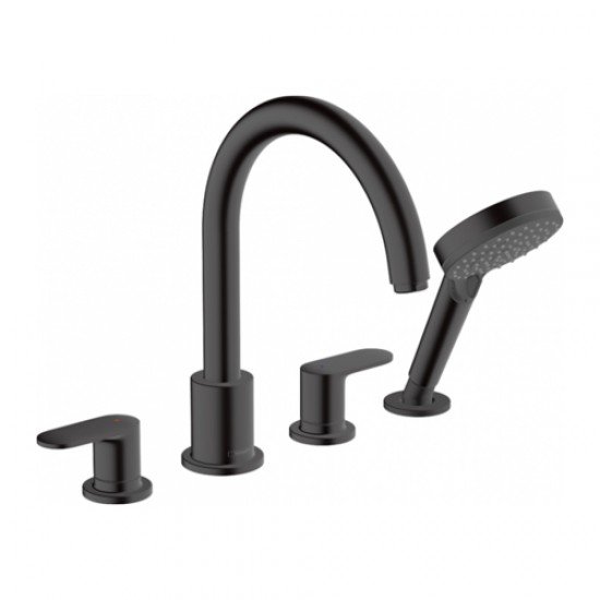 Смеситель на край ванны на 4 отверстия Hansgrohe Vernis Blend 71456670, матовый черный Смеситель на край ванны на 4 отверстия Hansgrohe Vernis Blend 71456670, матовый черный