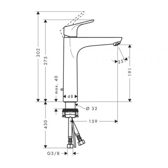 Смеситель hansgrohe Focus для раковины 31608000, хром
