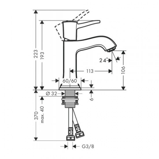 Смеситель hansgrohe Metropol Classic для раковины 31301090, хром Смеситель hansgrohe Metropol Classic для раковины 31301090, хром