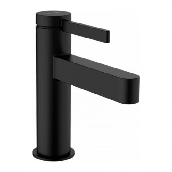 Смеситель для раковины hansgrohe Finoris 100 76010670, однорычажный, со сливным клапаном Push-Open, матовый черный Смеситель для раковины hansgrohe Finoris 100 76010670, однорычажный, со сливным клапаном Push-Open, матовый черный