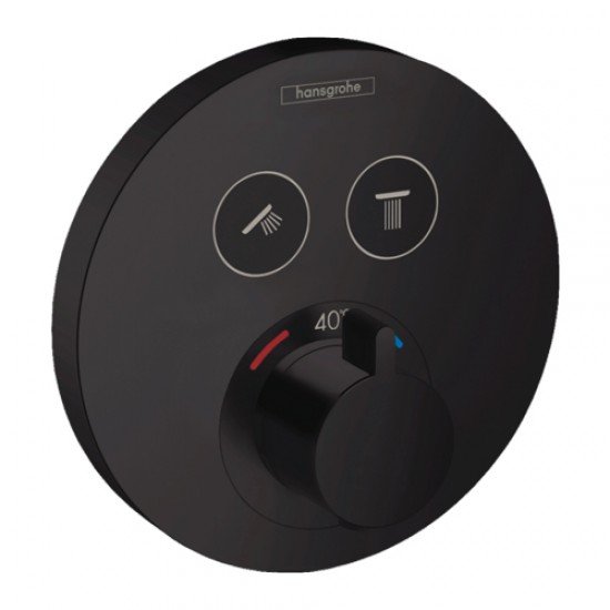 Термостат Hansgrohe ShowerSelect S, для 2 потребителей; , СМ 15743670, матовый черный Термостат Hansgrohe ShowerSelect S, для 2 потребителей; , СМ 15743670, матовый черный