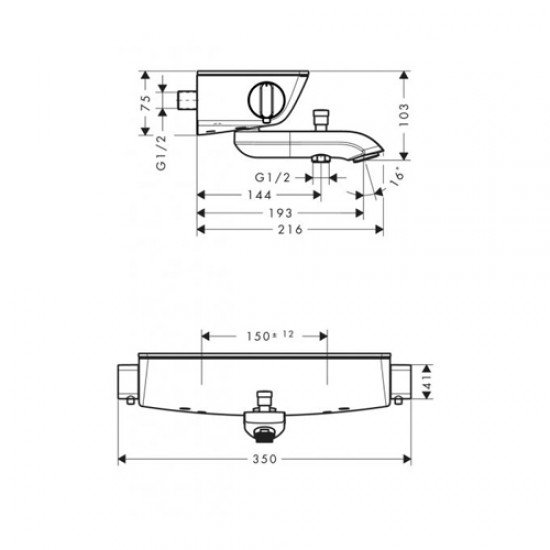 Термостат hansgrohe Ecostat Select для ванны 13141400, белый/хром