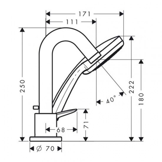 Смеситель на борт ванны hansgrohe Logis 71313000, хром Смеситель на борт ванны hansgrohe Logis 71313000, хром
