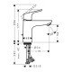 Смеситель для раковины 100, однорычажный, LowFlow, со сливным гарнитуром Hansgrohe 31603000, хром