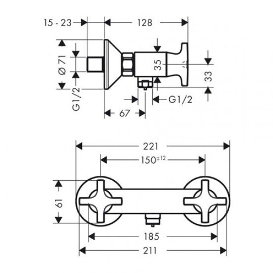 Смеситель hansgrohe Logis Classic для душа 71260000, хром