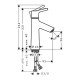 Смеситель для раковины Hansgrohe Talis S 100, однорычажный, CoolStart, без сливного набора 72023000, хром
