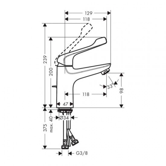 Смеситель hansgrohe Novus для раковины 71921000, удлиненная ручка
